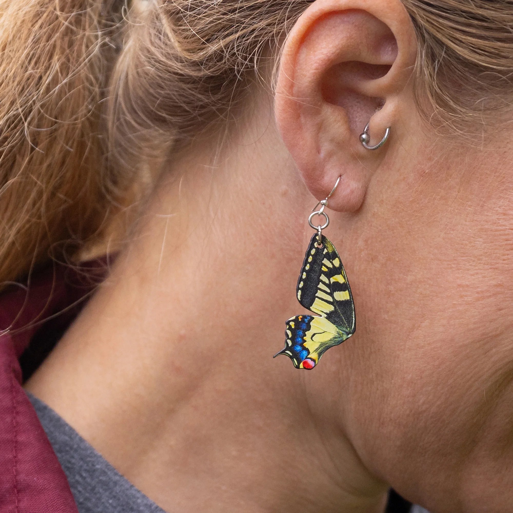 Swallowtail Butterfly Earrings in Yellow color