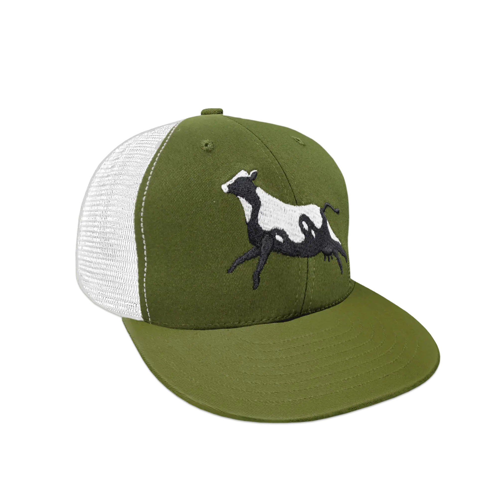 Leaping Cow Hat in Olive color