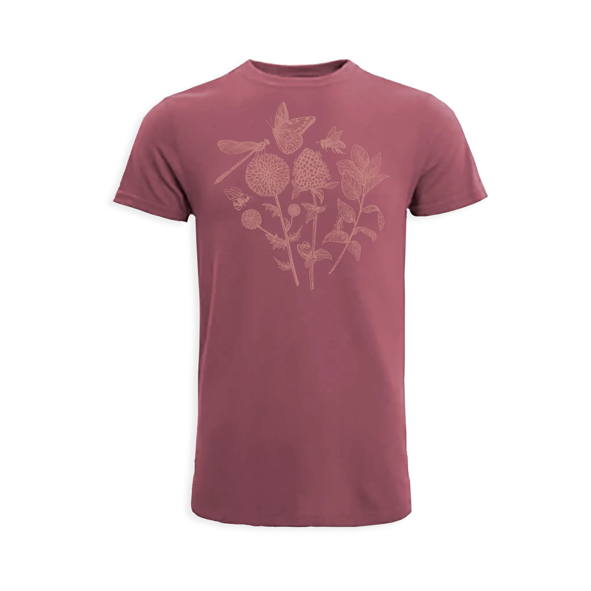 Pollinator Tee in Berry color
