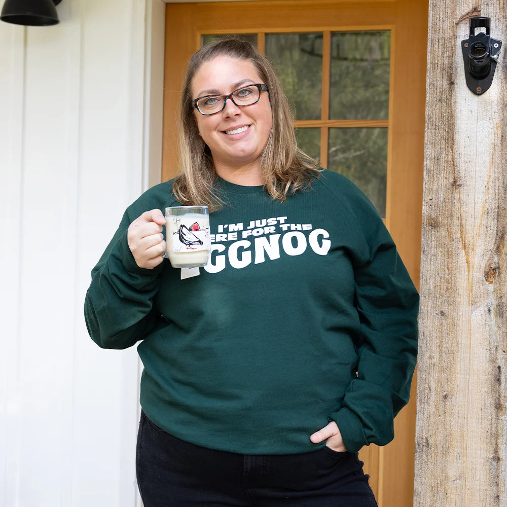 Eggnog Sweatshirt in Forest Green color