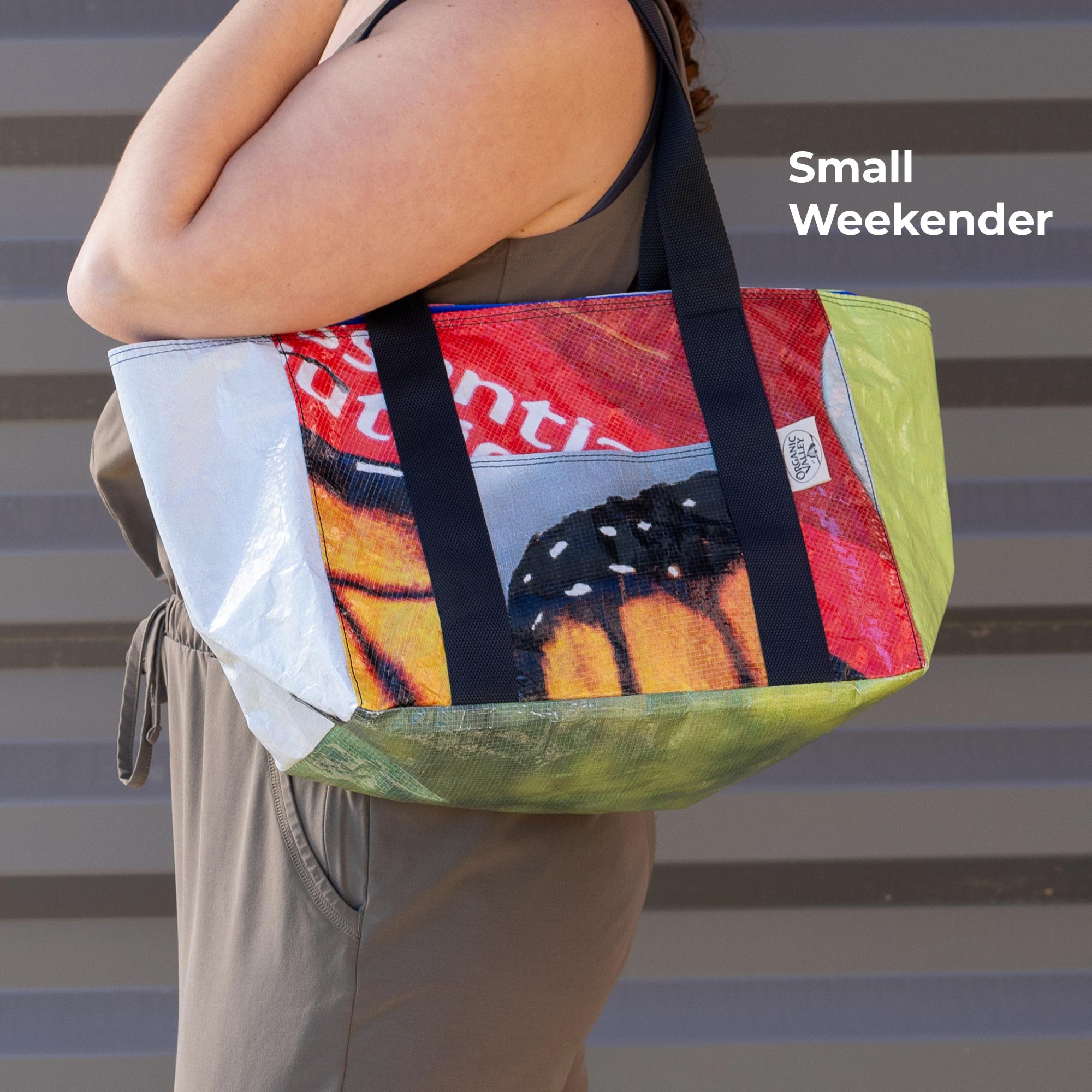 Upcycled Billboard Weekender Tote in Bold Prints color